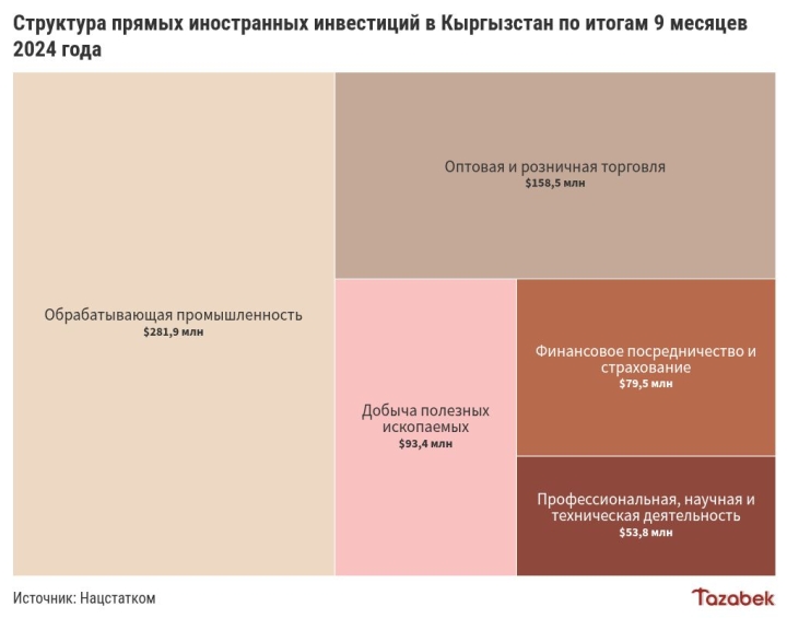 Инфографика: Откуда, куда и в какие сферы направлялись иностранные инвестиции в 2024 году?